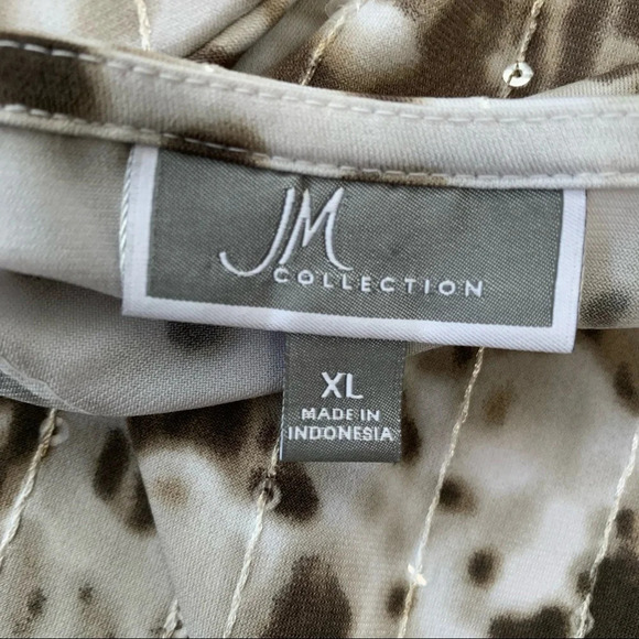 Jm‎ Collection Knit too Woman  XL  Geometric Embroidery Sequin 3/4 Sleeve Office - Picture 7 of 10